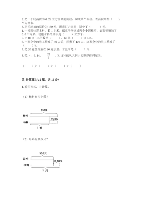 苏教版六年级下册数学期中测试卷有精品答案.docx