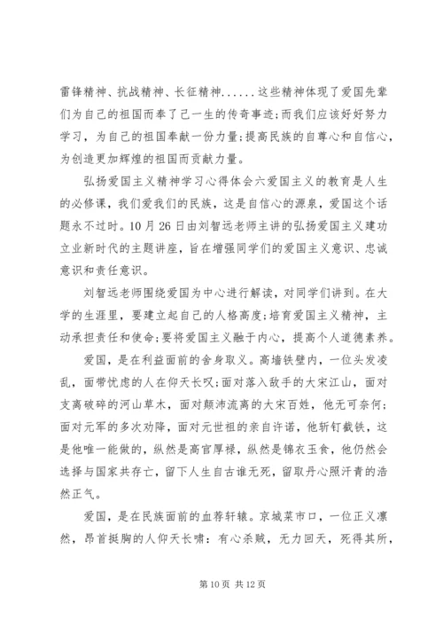 学习弘扬爱国主义精神心得感受六篇.docx