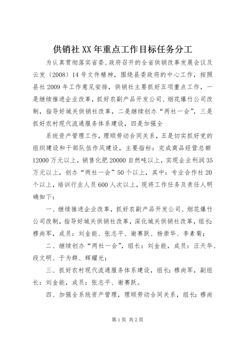 供销社XX年重点工作目标任务分工 (3).docx