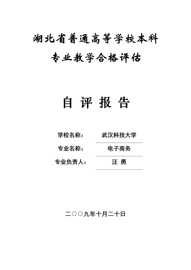 武汉科技大学电子商务专业自评报告doc-武汉科技大学电子.docx