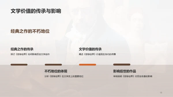 棕色复古读书笔记悲惨世界PPT模板