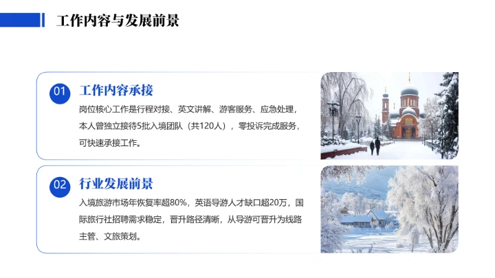 蓝色英语专业大学生职业生涯规划求职综合展示PPT