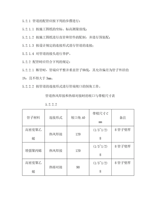 化工矿山塑料管道工程施工及验收规范