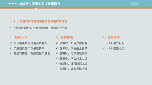 橙色插画风情商与领导力培训