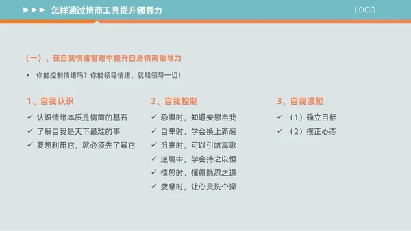 橙色插画风情商与领导力培训