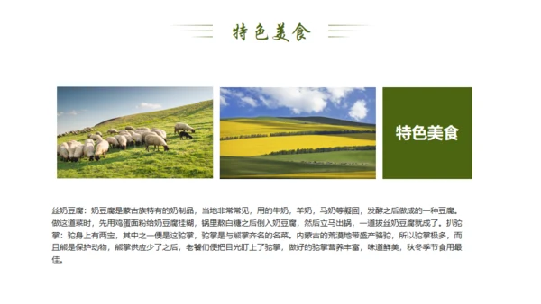 风吹草地见牛羊，内蒙古介绍通用PPT模板