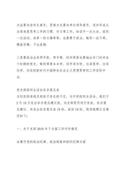 党支部组织生活会征求意见表.docx