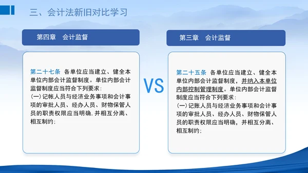 2024新修订中华人民共和国会计法新旧对比学习解读PPT