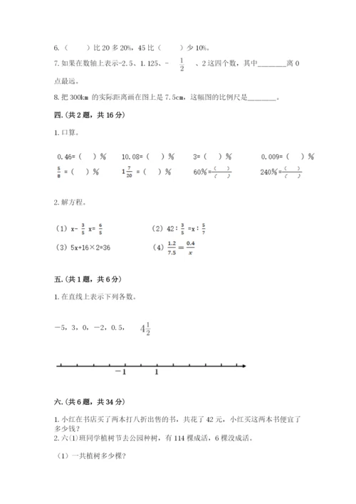 沪教版六年级数学下学期期末测试题附参考答案【研优卷】.docx