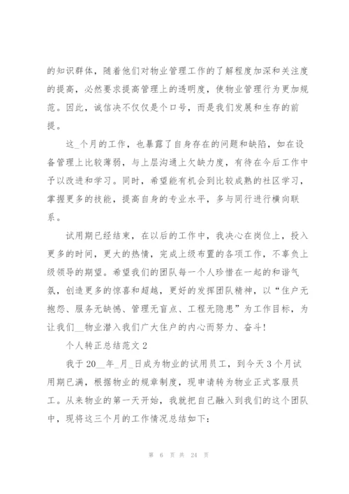 个人转正总结范文（10篇）.docx