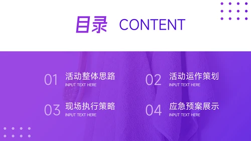 紫色简洁活动执行方案PPT模板