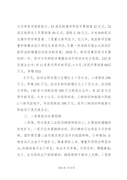 XX年一季度经济运行情况分析报告 (3).docx