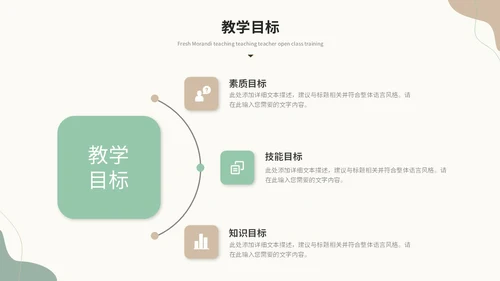 小清新绿植莫兰迪教学课件教师说课教育ppt模板说课稿
