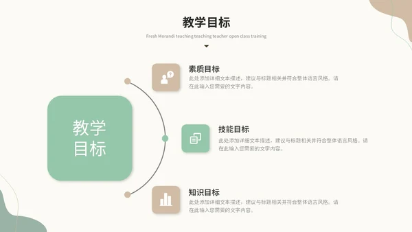 小清新绿植莫兰迪教学课件教师说课教育ppt模板说课稿