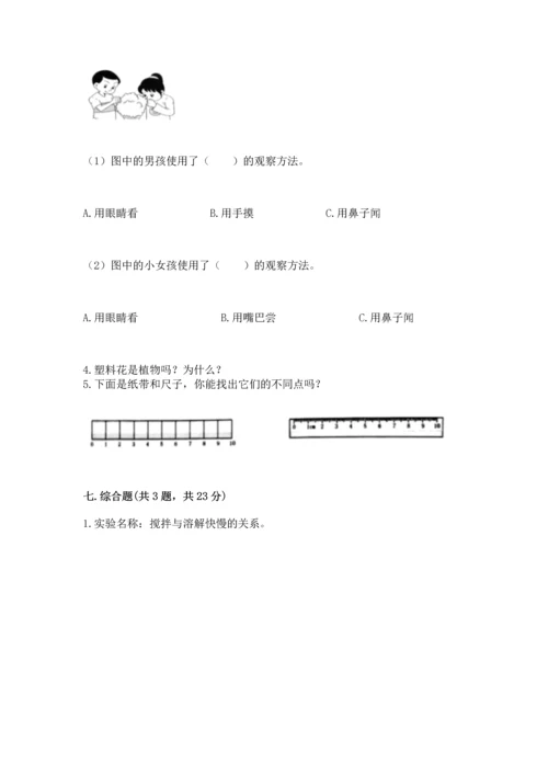 教科版科学一年级上册期末测试卷精品（能力提升）.docx