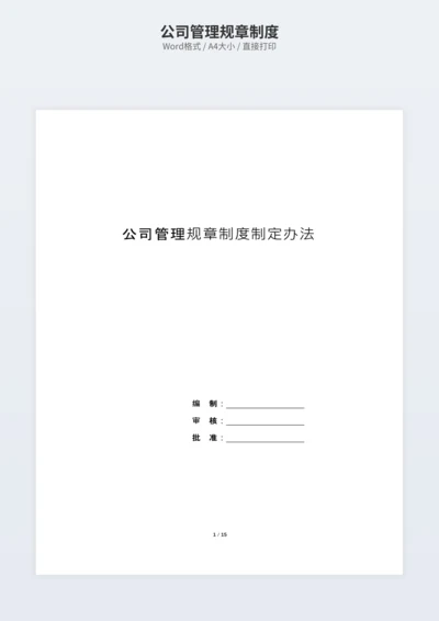 公司管理规章制度