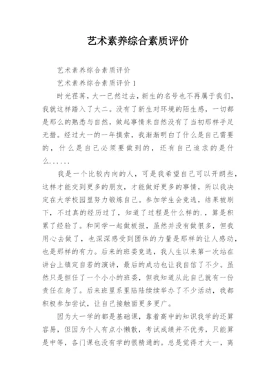 艺术素养综合素质评价.docx