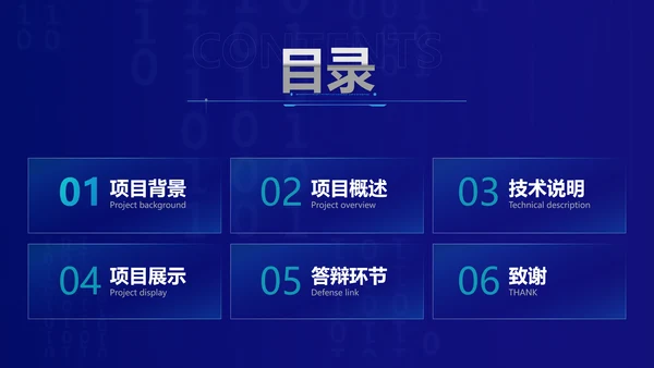 科技风蓝色毕业论文答辩PPT