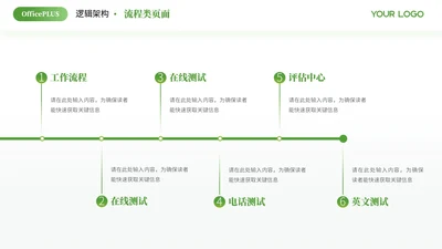 绿色商务风6项流程PPT单页