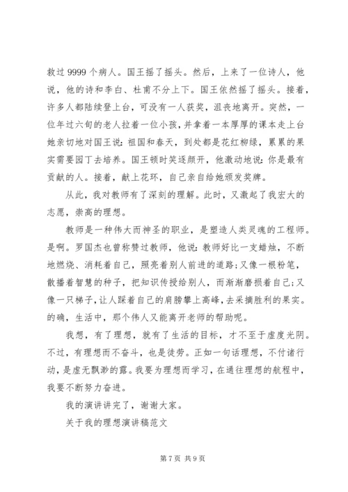 关于我的理想演讲稿范文优秀.docx