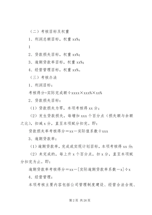 XX小贷公司经营计划及考核办法.docx