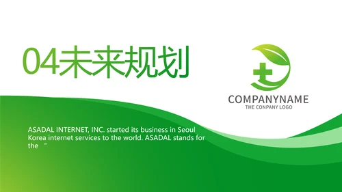 绿色简约医疗医药公司简介总结PPT