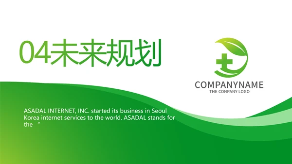 绿色简约医疗医药公司简介总结PPT