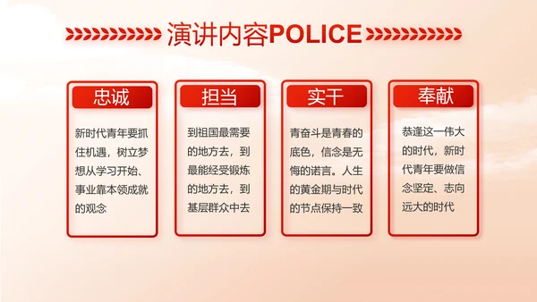 红色大气中国公安警察工作总结动态PPT模板