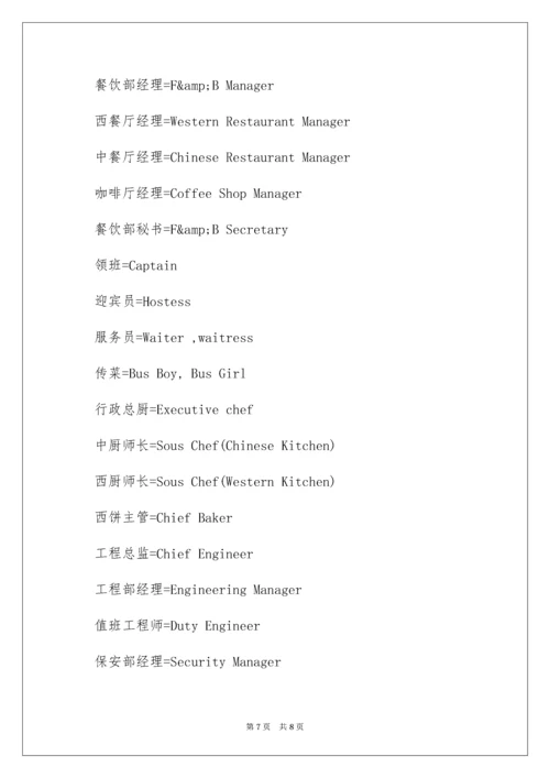 酒店职位英文缩写.docx
