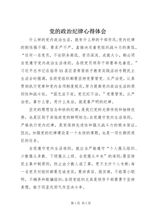 党的政治纪律心得体会.docx