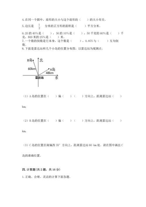 人教版六年级上册数学期末测试卷带答案（a卷）.docx