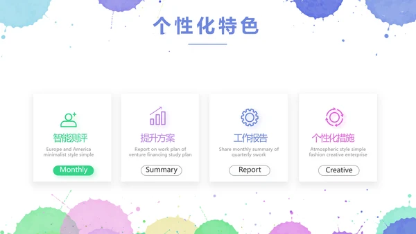 炫彩墨迹儿童绘画美术培训动态PPT