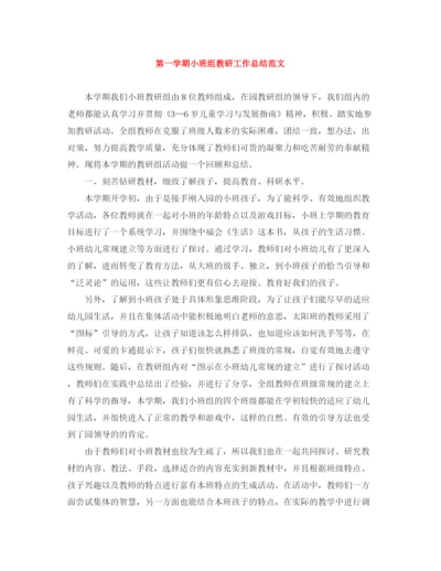 精编之第一学期小班组教研工作总结范文.docx