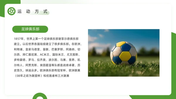 绿色简约风欢迎走进足球世界PPT模板