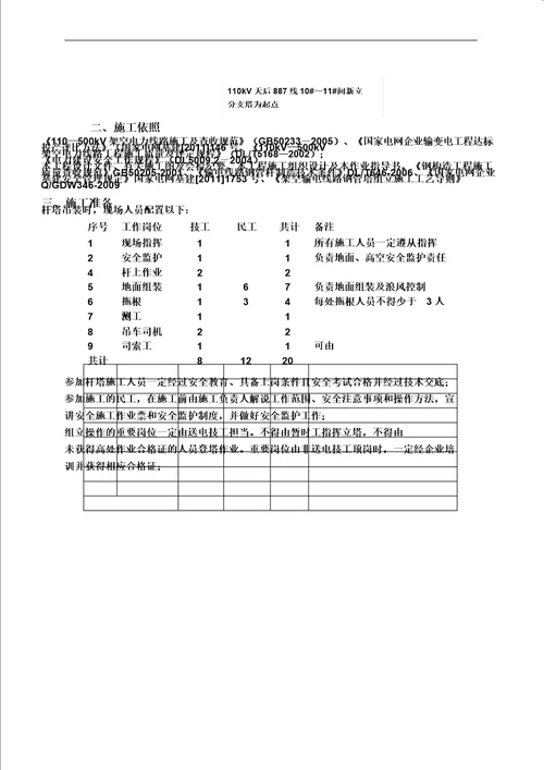 110kV钢管杆组立施工作业指导书