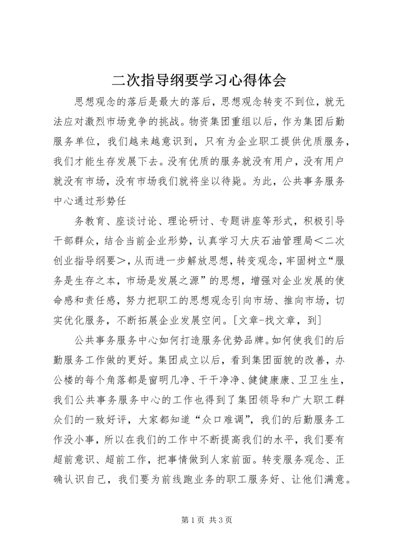 二次指导纲要学习心得体会.docx