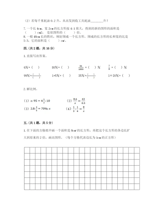 人教版数学六年级下册试题期末模拟检测卷（典型题）.docx