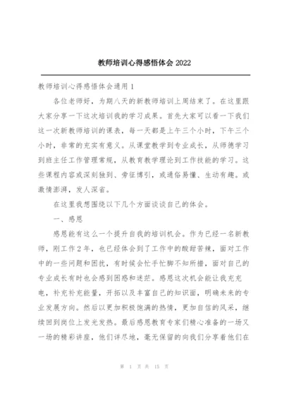 教师培训心得感悟体会2022.docx