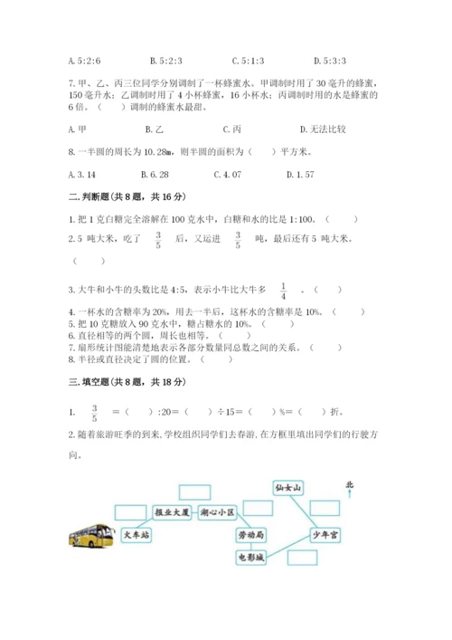 六年级上册数学期末测试卷（考试直接用）word版.docx