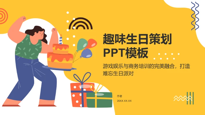 趣味生日策划PPT模板