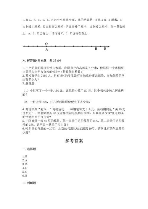 小学六年级下册数学期末测试卷附参考答案（预热题）.docx