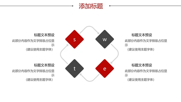 红色商务风总结汇报PPT模板