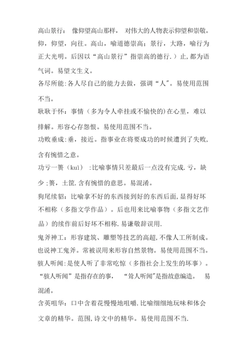 高考重点成语 (含解释及用法注意).docx