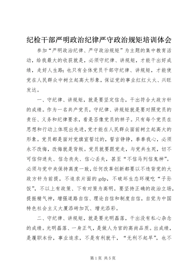 纪检干部严明政治纪律严守政治规矩培训体会 (2).docx