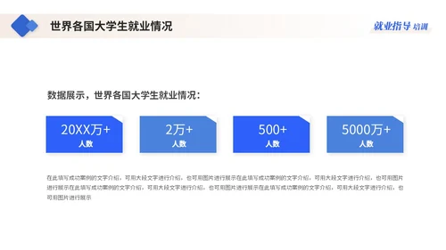 蓝色简约商务大学生就业指导培训ppt模板