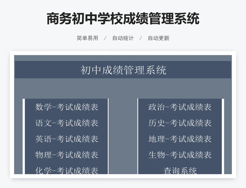 商务初中学校成绩管理系统