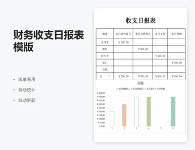 财务收支日报表模版