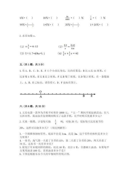 人教版六年级数学下学期期末测试题精品（名校卷）.docx