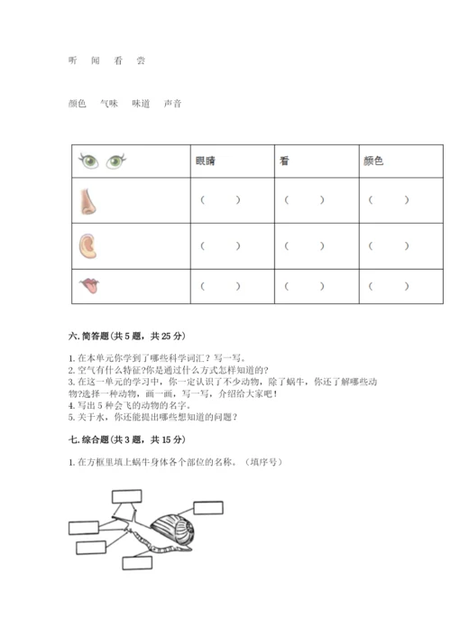 教科版一年级下册科学期末测试卷及参考答案【考试直接用】.docx