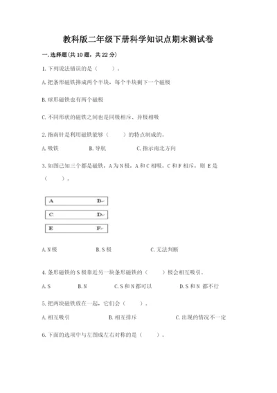 教科版二年级下册科学知识点期末测试卷含答案【培优】.docx